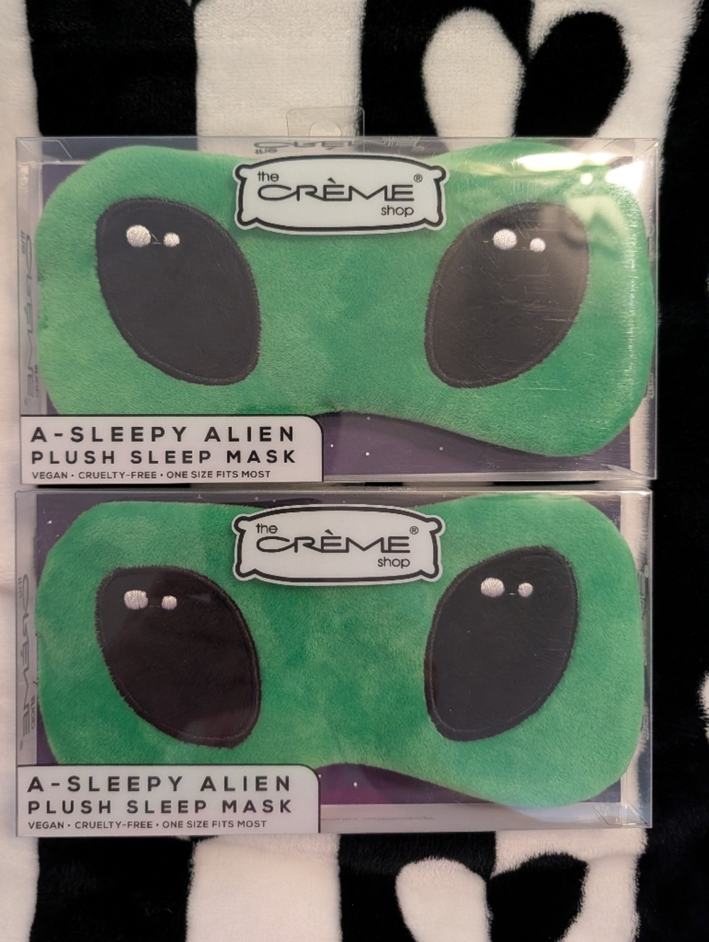 The Crème Shop Green Alien Plush Sleep Mask - Bundle Of 2 Masks 🆕